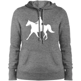 Missouri Fox Trotter WITH MALE RIDER WHITE LST254 Ladies' Pullover Hooded Sweatshirt