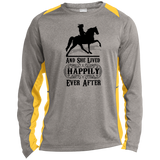 HAPPILY EVER AFTER (TWH Pleasure) Blk ST361LS Long Sleeve Heather Colorblock Performance Tee