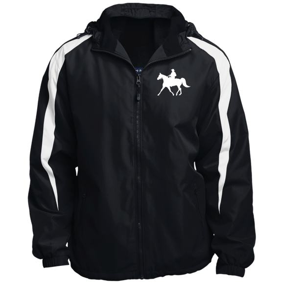 Missouri Fox Trotter WITH MALE RIDER WHITE JST81 Fleece Lined Colorblock Hooded Jacket