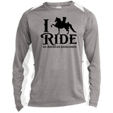 I RIDE AN AMERICAN SADDLEBRED ST361LS Long Sleeve Heather Colorblock Performance Tee