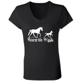 BORN TO WALK B6005 Ladies' Jersey V-Neck T-Shirt