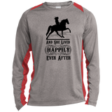 HAPPILY EVER AFTER (TWH Pleasure) Blk ST361LS Long Sleeve Heather Colorblock Performance Tee