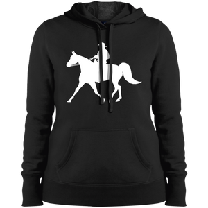 Missouri Fox Trotter WITH MALE RIDER WHITE LST254 Ladies' Pullover Hooded Sweatshirt
