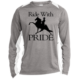 Ride With Pride ST361LS Long Sleeve Heather Colorblock Performance Tee