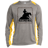 REINING STYLE 1 4HORSE ST361LS Long Sleeve Heather Colorblock Performance Tee