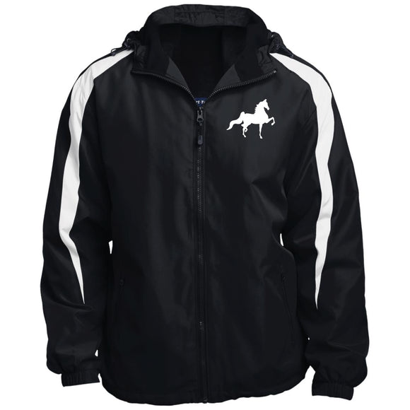 American Saddlebred (white) JST81 Fleece Lined Colorblock Hooded Jacket