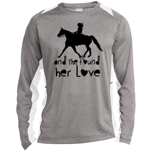 SHE FOUND HER LOVE FOX TROTTER TUMBLER ART - Copy ST361LS Long Sleeve Heather Colorblock Performance Tee