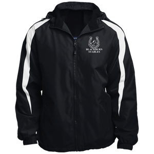 BLACKBURN STABLES (WHITE) JST81 Fleece Lined Colorblock Hooded Jacket