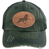 TENNESSEE WALKING HORSE PERFORMANCE LEATHER 6990 Distressed Unstructured Trucker Cap - Patch