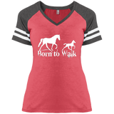 BORN TO WALK DM476 Ladies' Game V-Neck T-Shirt