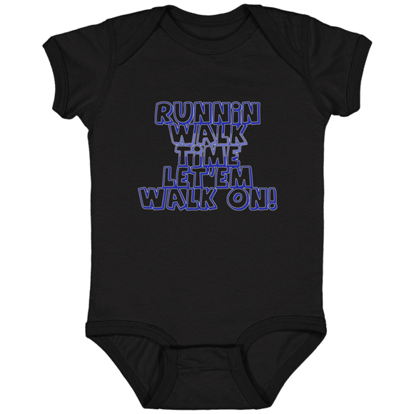 RUNNIN WALK TIME LET EM WALK ON 4424 Infant Fine Jersey Bodysuit