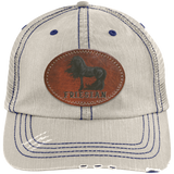 FRIESIAN ON LEATHER 6990 Distressed Unstructured Trucker Cap - Patch