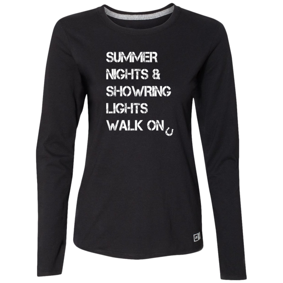 Summer Nights Showring Lights Walk On 64LTTX Ladies’ Essential Dri-Power Long Sleeve Tee