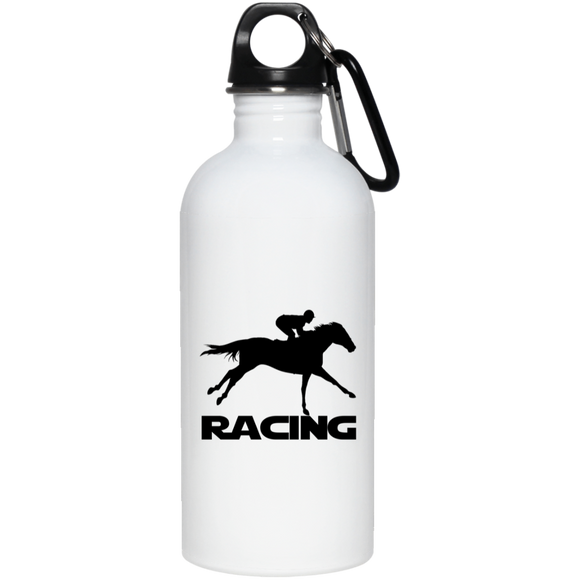 RACING (BLACK) 4HORSE 23663 20 oz. Stainless Steel Water Bottle
