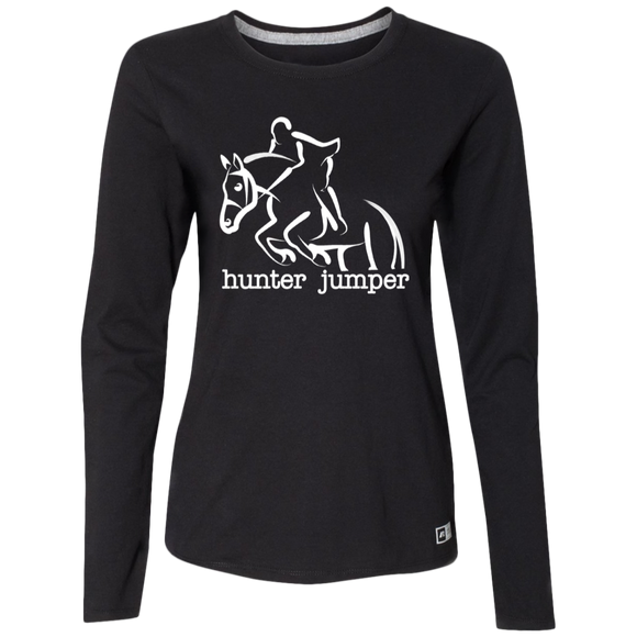 HUNTER JUMPER STYLE 1 (WHITE) 4HORSE 64LTTX Ladies’ Essential Dri-Power Long Sleeve Tee