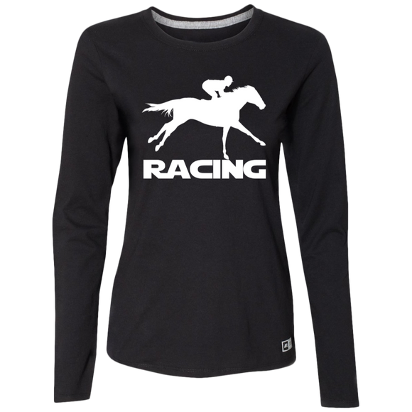 RACING (white) 4HORSE 64LTTX Ladies’ Essential Dri-Power Long Sleeve Tee