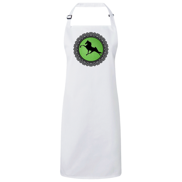 Tennessee Walking Horse  PERFORMANCE LIME GREEN BLACK LACE RP150 Sustainable Unisex Bib Apron