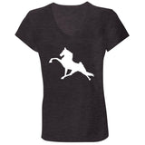 Tennessee Walking Horse Performance (WHITE) B6005 Ladies' Jersey V-Neck T-Shirt