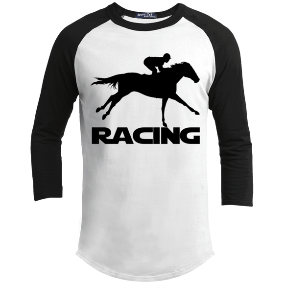 RACING (BLACK) 4HORSE YT200 Youth 3/4 Raglan Sleeve Shirt