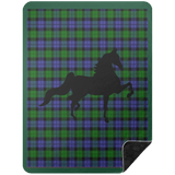 BLUE GREEN TARTAN AMERICAN SADDLEBRED BSHL Premium Black Sherpa Blanket 60x80