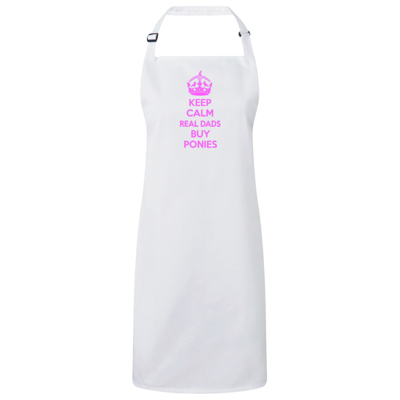 REAL DADS BUY PONIES (pink) RP150 Sustainable Unisex Bib Apron