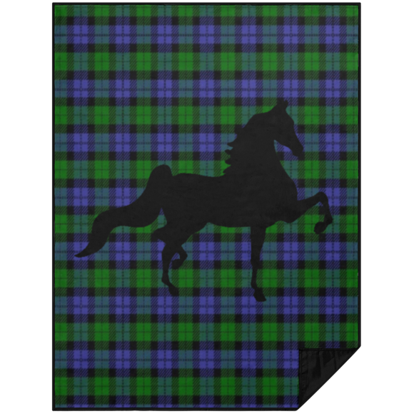 BLUE GREEN TARTAN AMERICAN SADDLEBRED PBL Premium Picnic Blanket 60x80