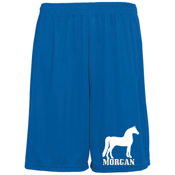 MORGAN 2 1428 Moisture-Wicking Pocketed 9 inch Inseam Training Shorts