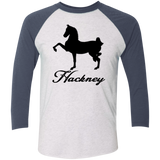 HACKNEY DESIGN 1 (black) 4HORSE NL6051 Tri-Blend 3/4 Sleeve Raglan T-Shirt