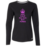REAL DADS BUY PONIES (pink) 64LTTX Ladies’ Essential Dri-Power Long Sleeve Tee