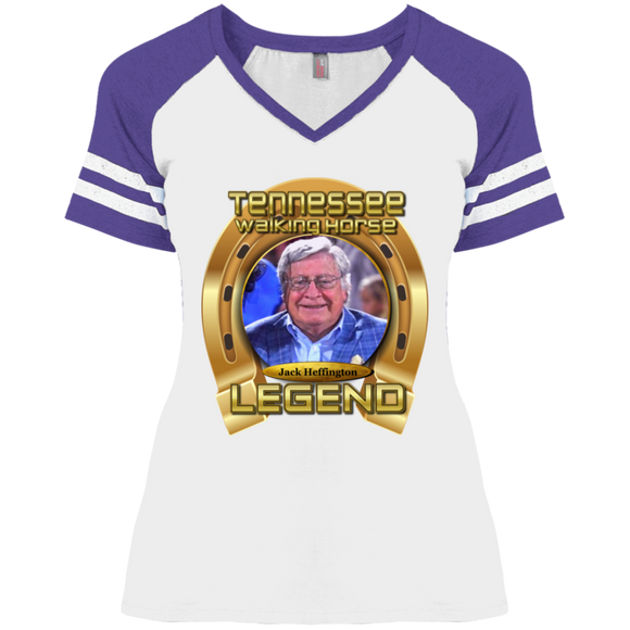 JACK HEFFINGTON (Legends Series) DM476 Ladies' Game V-Neck T-Shirt