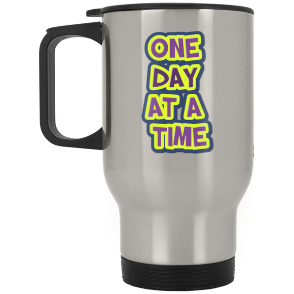 ONE DAY AT A TIME (RECOVERY) XP8400S Silver Stainless Travel Mug
