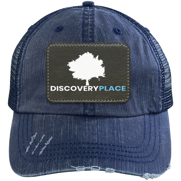 DISCOVERY PLACE RECTANGLE PATCH 6990 Distressed Unstructured Trucker Cap - Patch
