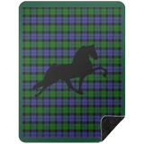 BLUE GREEN TARTAN TWH PERFORMANCE BSHL Premium Black Sherpa Blanket 60x80