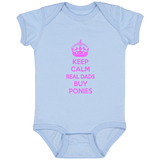 REAL DADS BUY PONIES (pink) 4424 Infant Fine Jersey Bodysuit