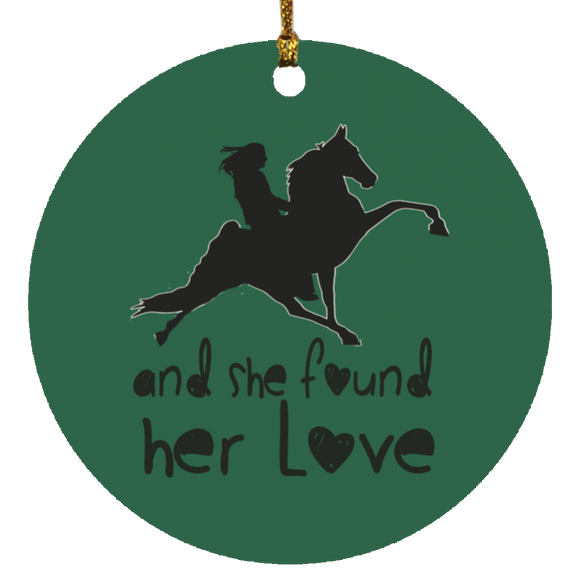 Tennessee Walking Horse  SHE FOUND HER LOVE TWH PERFORMANCE CUTTING BOARD SUBORNC Circle Ornament