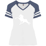 Tennessee Walking Horse Performance (WHITE) DM476 Ladies' Game V-Neck T-Shirt