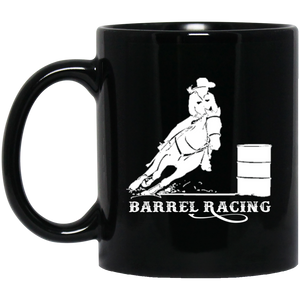 BARREL RACING STYLE 1 (WHITE) 4HORSE BM11OZ 11oz Black Mug