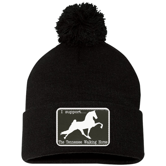 I SUPPORT THE TWH -RECTANGLE SP15 Pom Pom Knit Cap - Patch