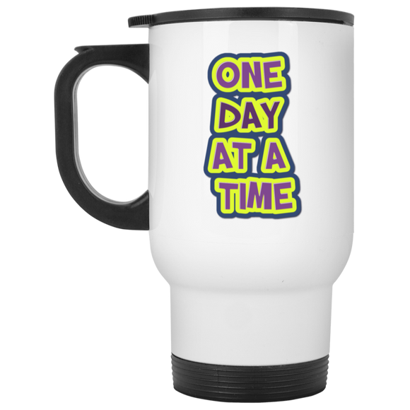 ONE DAY AT A TIME (RECOVERY) XP8400W White Travel Mug
