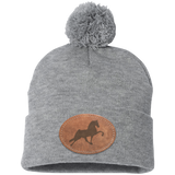 TENNESSEE WALKING HORSE PERFORMANCE LEATHER SP15 Pom Pom Knit Cap - Patch