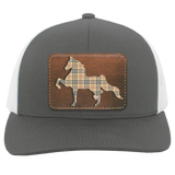AMERICAN SADDLEBRED LEATHER PATCH (BURBURY) 104C Trucker Snap Back - Patch