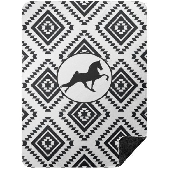 TWH PERFORMANCE BW AZTEC BLANKET BSHL Premium Black Sherpa Blanket 60x80