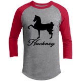 HACKNEY DESIGN 1 (black) 4HORSE T200 3/4 Raglan Sleeve Shirt