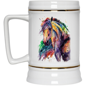 EQUINE ABSTRACT 1 4HORSE 22217 Beer Stein 22oz.