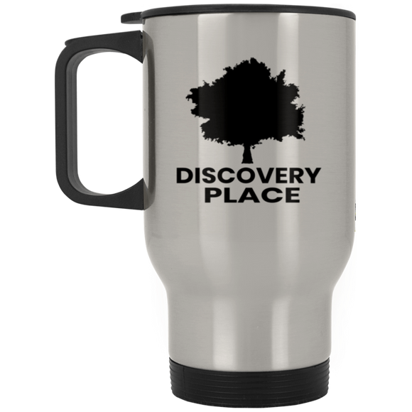 DISCOVERY PLACE LOGO 2023 DESIGN 2 ALL BLACK XP8400S Silver Stainless Travel Mug