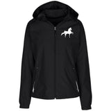 American Saddlebred (white) LST76 Ladies' Jersey-Lined Hooded Windbreaker