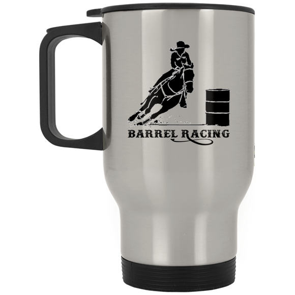 BARREL  ART TUMBLER 4HORSE XP8400S Silver Stainless Travel Mug