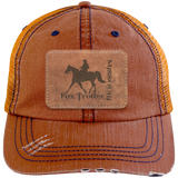 MISSOURI FOX TROTTER ON LEATHER 6990 Distressed Unstructured Trucker Cap - Patch