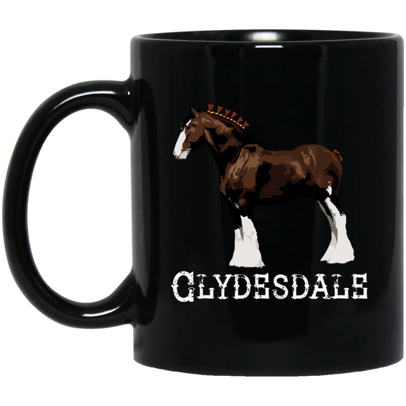 CLYDESDALE (STANDING) 4HORSE BM11OZ 11oz Black Mug
