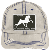 I SUPPORT THE TWH -RECTANGLE 6990 Distressed Unstructured Trucker Cap - Patch